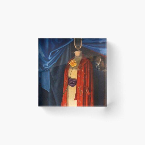 Red Gown on Mannequin by Adelaide Artist Avril Thomas Acrylic Block