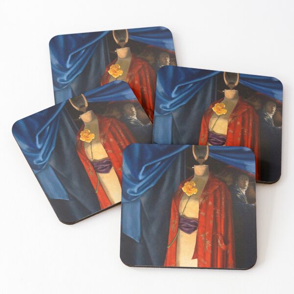 Red Gown on Mannequin by Adelaide Artist Avril Thomas Coasters (Set of 4)