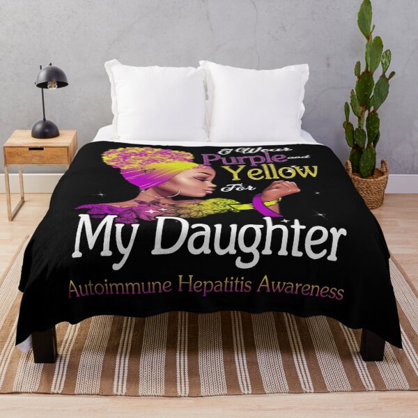 Item preview, Autoimmune Hepatitis Awareness Black Girl I Wear Purple And Yellow For My Daughter designed and sold by tenjun16.