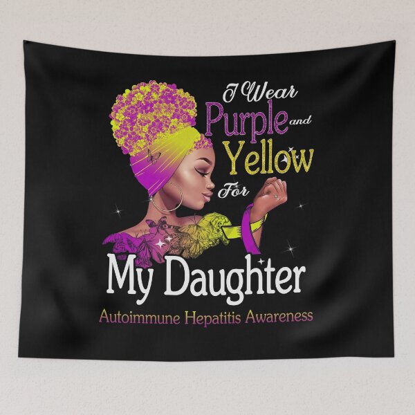 Item preview, Autoimmune Hepatitis Awareness Black Girl I Wear Purple And Yellow For My Daughter designed and sold by tenjun16.