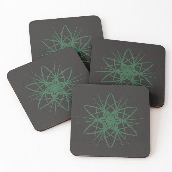 Item preview, Thorny green symmetric flower designed and sold by Shape-And-Color.