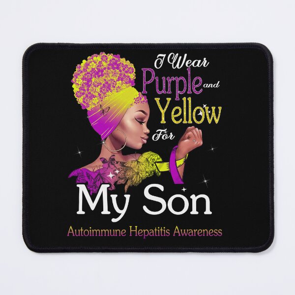 Item preview, Autoimmune Hepatitis Awareness Black Girl I Wear Purple And Yellow For My Son designed and sold by tenjun16.