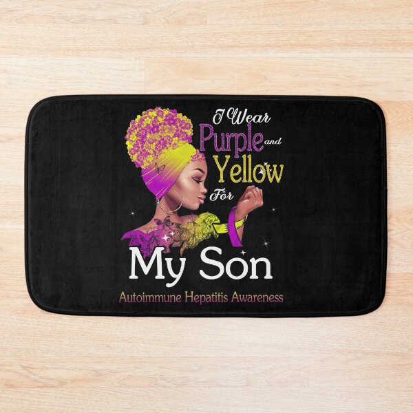 Item preview, Autoimmune Hepatitis Awareness Black Girl I Wear Purple And Yellow For My Son designed and sold by tenjun16.
