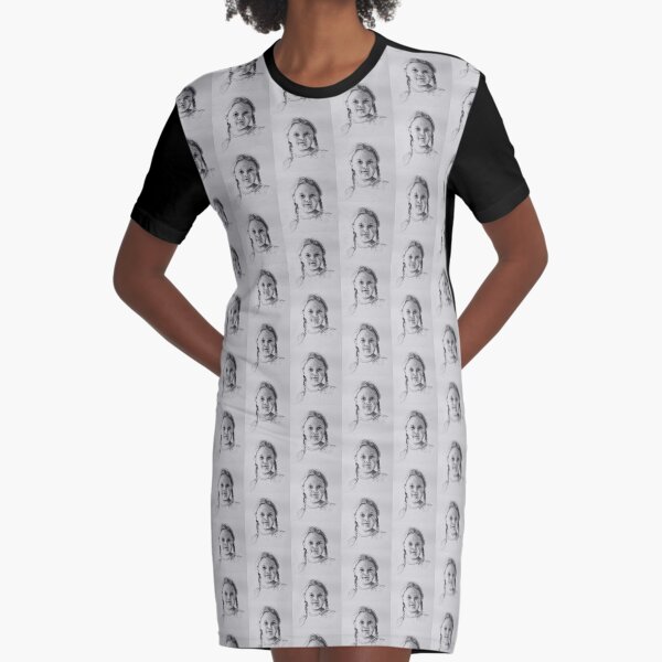 Girl in charcoal by Adelaide Artist Avril Thomas Graphic T-Shirt Dress