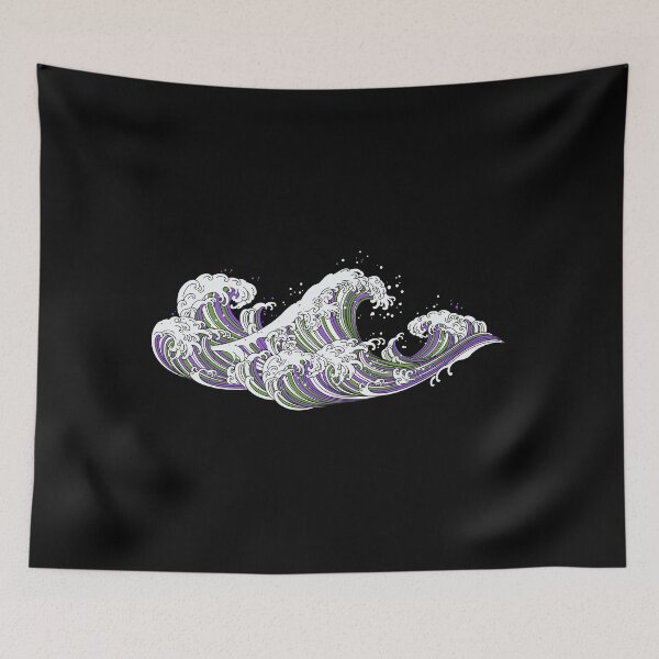 Item preview, Long Japanese Waves Gender Queer. Genderqueer Pride designed and sold by Subtle Pride Shop.