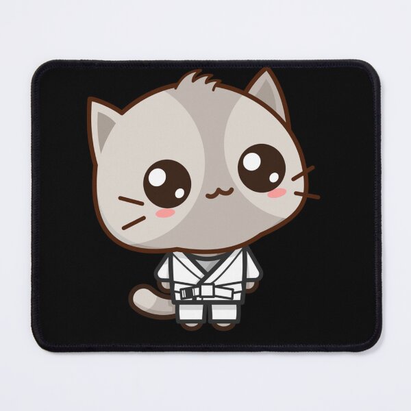 Item preview, BJJ Brazilian jiu jitsu white belt kawaii cat designed and sold by NaomiTankersly.