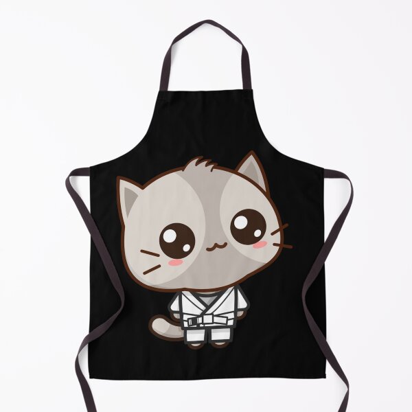 Item preview, BJJ Brazilian jiu jitsu white belt kawaii cat designed and sold by NaomiTankersly.