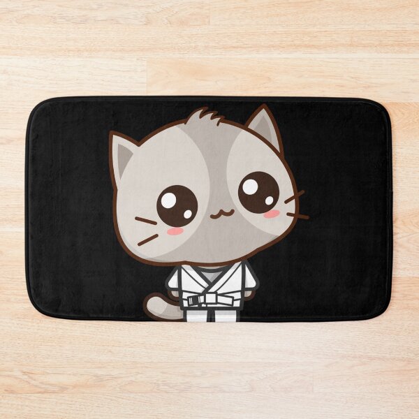 Item preview, BJJ Brazilian jiu jitsu white belt kawaii cat designed and sold by NaomiTankersly.