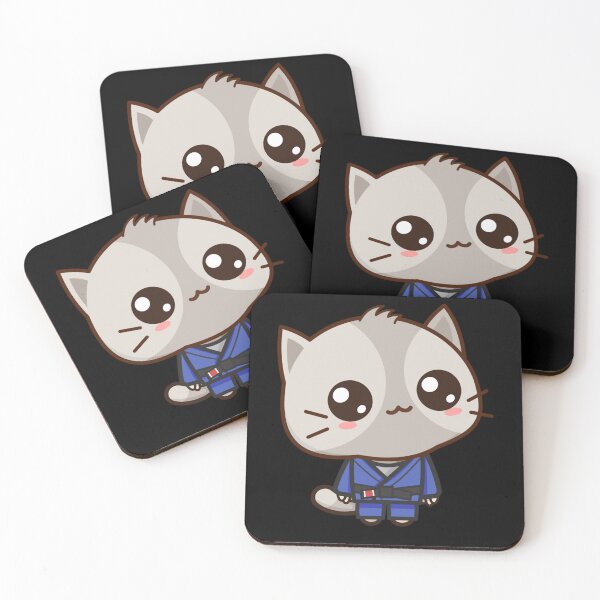 Item preview, Brazilian Jiu Jitsu Black Belt Combat Sport Cute Kawaii Cat designed and sold by NaomiTankersly.