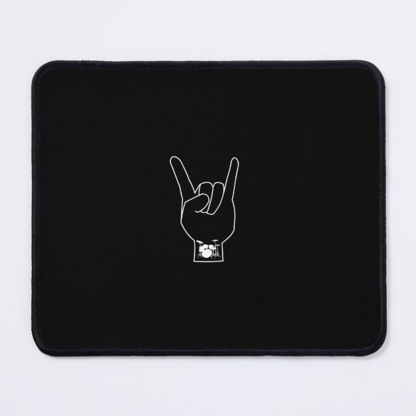 Item preview, Rock Music Black Hand Drums Drummer Metal Horns Mouse Pad designed and sold by elliottbow.