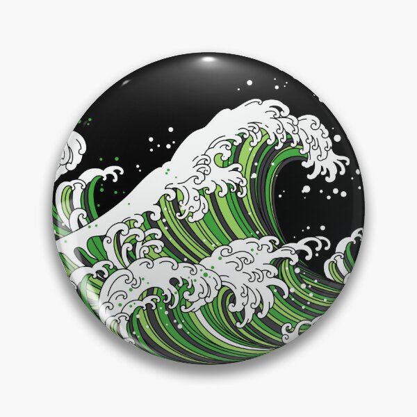 Item preview, Long Japanese Waves Aro. Aromantic Pride designed and sold by Subtle Pride Shop.