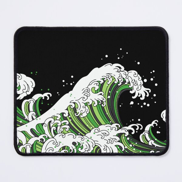 Item preview, Long Japanese Waves Aro. Aromantic Pride designed and sold by Subtle Pride Shop.