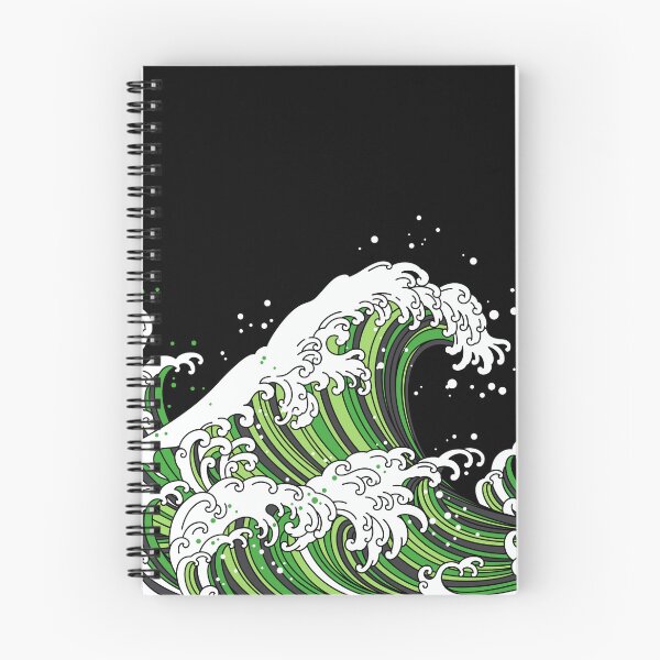 Item preview, Long Japanese Waves Aro. Aromantic Pride designed and sold by Subtle Pride Shop.
