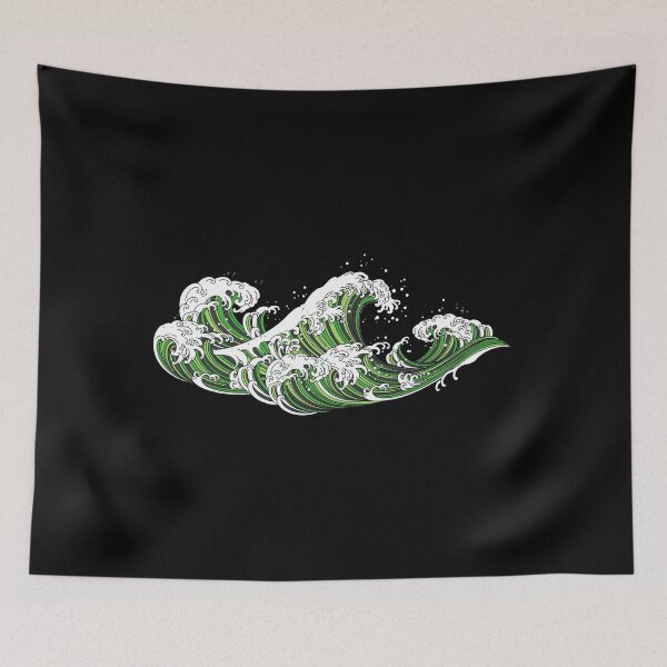 Item preview, Long Japanese Waves Aro. Aromantic Pride designed and sold by Subtle Pride Shop.