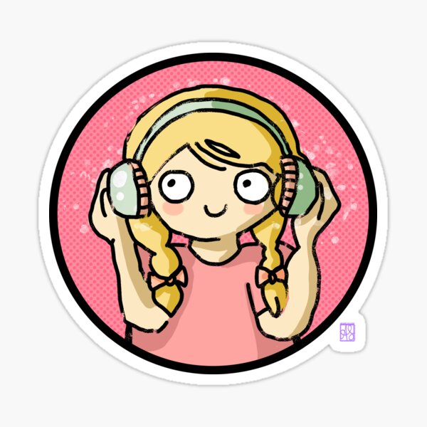 Cute Cartoon Headphone Girl Star Stickers Paper Stickers - Temu