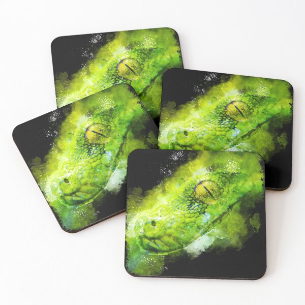 Item preview, Green Tree Python Watercolor designed and sold by KemeDesign.