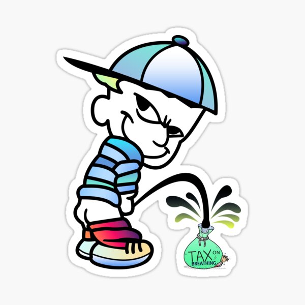 Pissboy and our Taxes Sticker