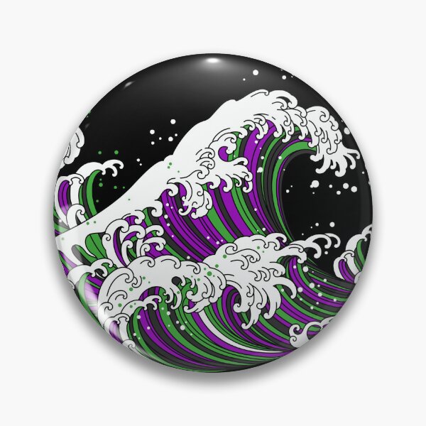 Item preview, Long Japanese Aro Ace Wave. Aroace Pride designed and sold by Subtle Pride Shop.