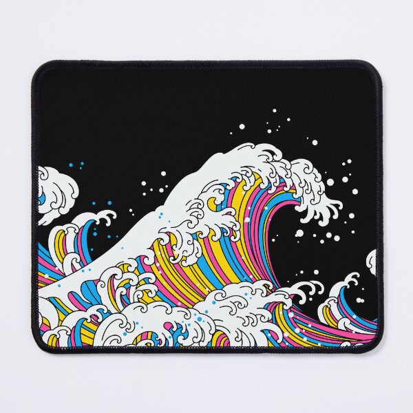 Item preview, Long Japanese Waves Pan. Pansexual Pride designed and sold by Subtle Pride Shop.