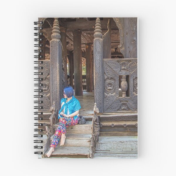 Item preview, Myanmar. Wooden Monastery. Posing Young Lady. designed and sold by vadim19.