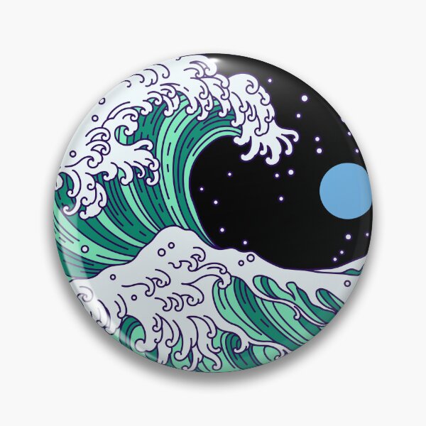Item preview, Circular Japanese Wave Vincian Male. Gay Men Pride designed and sold by Subtle Pride Shop.