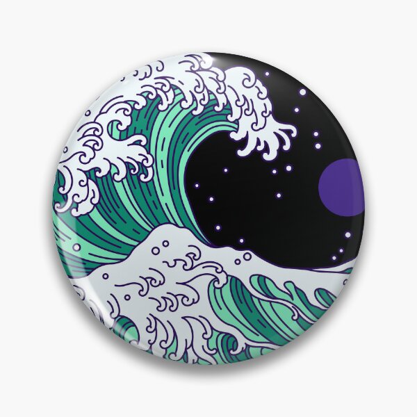 Item preview, Circular Japanese Wave Vincian Male. Gay Men Pride designed and sold by Subtle Pride Shop.
