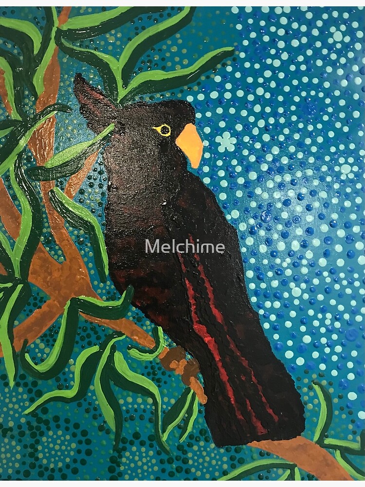 "Aboriginal dot art black cockatoo " Poster for Sale by Melchime