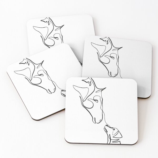 Item preview, Horse and Dog One Line Drawing Art Print designed and sold by Zetsmo.