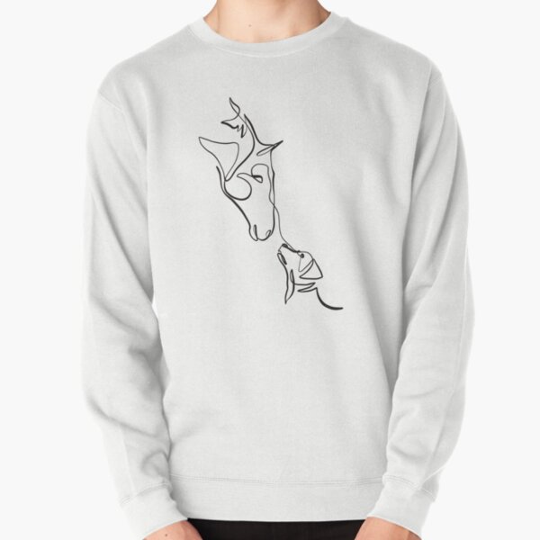 Item preview, Horse and Dog One Line Drawing Art Print designed and sold by Zetsmo.