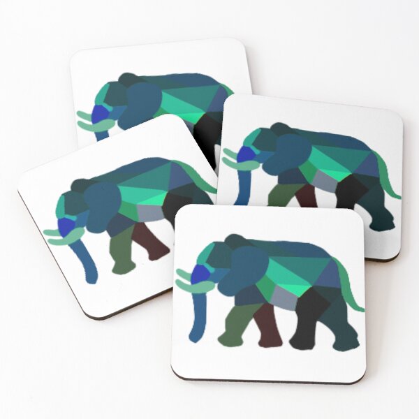 Item preview, Geometric Elephant Greens designed and sold by doodle-mittens.