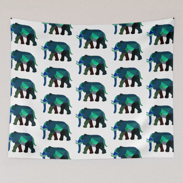 Item preview, Geometric Elephant Greens designed and sold by doodle-mittens.
