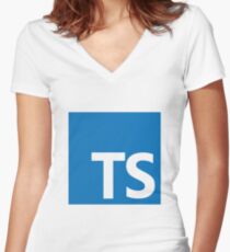 typescript Women's Fitted V-Neck T-Shirt
