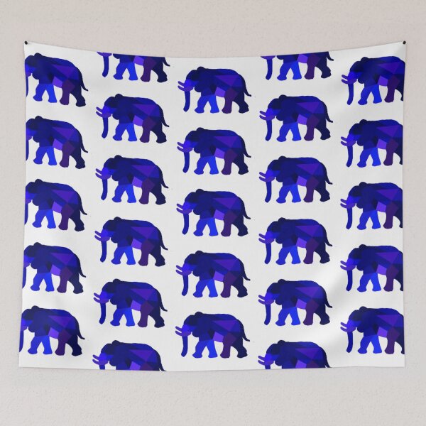 Item preview, Geometric Elephant Blues  designed and sold by doodle-mittens.