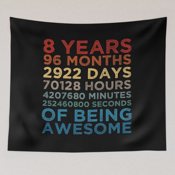 Item preview, Kids 8th Birthday 8 Years Old Vintage Retro 96 Months Boys And Girls designed and sold by pedrored369.