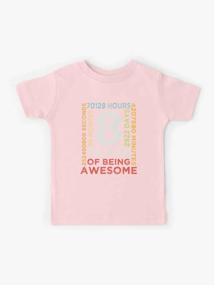 8 Years Old 8th Birthday Vintage Retro T Shirt 96 Months 8 Years Old 8th Birthday Vintage Retro T Shirt 96 Months