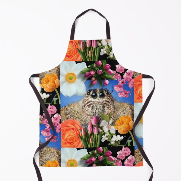 Item preview, Adorable Jumping Spider With Colorful Flowers Digital Collage Design designed and sold by EarthArtDesigns.