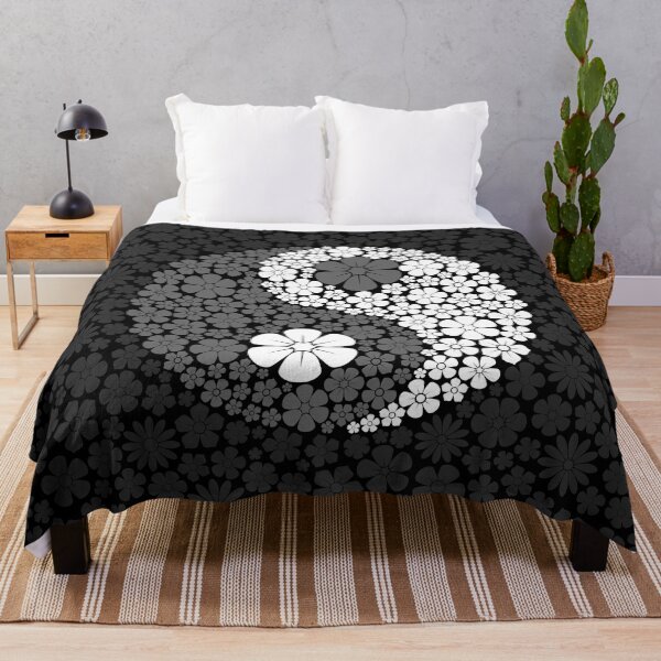 Item preview, Grey and White Yin Yang Flowers designed and sold by JeffBartels.