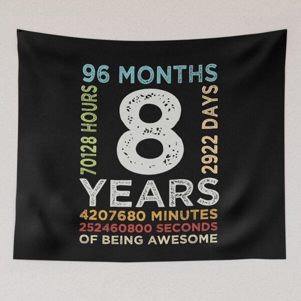 Item preview, Funny Kids 8th Birthday 8 Years Old Vintage Retro 96 Months Boys And Girls designed and sold by pedrored369.