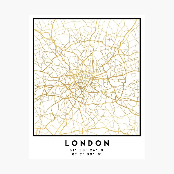 Item preview, LONDON ENGLAND CITY STREET MAP ART designed and sold by deificusArt.