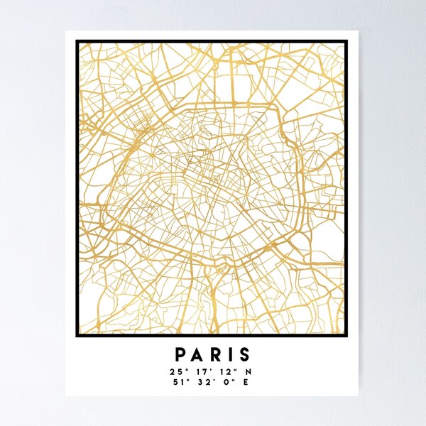 Item preview, PARIS FRANCE CITY STREET MAP ART designed and sold by deificusArt.