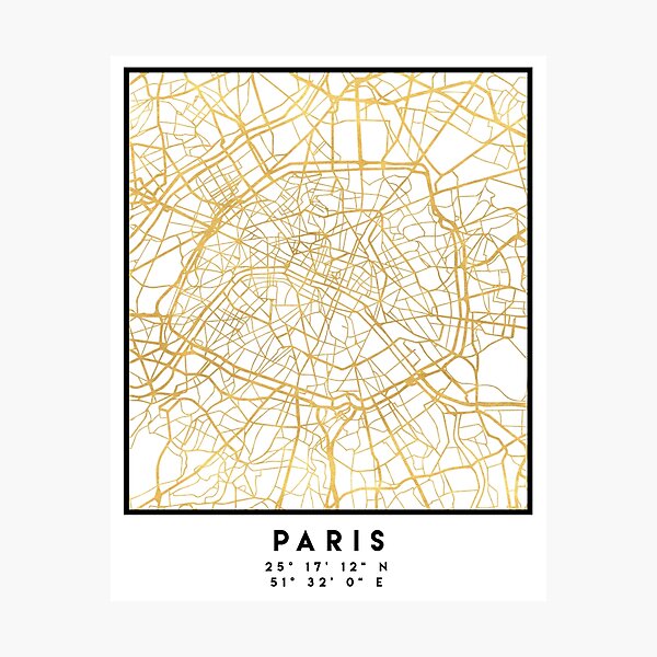 Item preview, PARIS FRANCE CITY STREET MAP ART designed and sold by deificusArt.