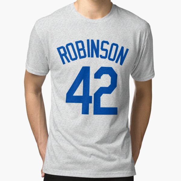 YOUTH Boys LA Brooklyn Dodgers #42 Jackie Robinson Youth Size L Blue T-Shirt
