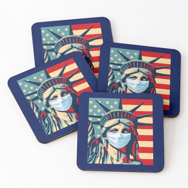 Item preview, Statue Of Liberty Mask American Flag Independence Day Black Logo Cheap Logo Cotton Printed Cools designed and sold by POIUYGF.