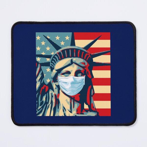 Item preview, Statue Of Liberty Mask American Flag Independence Day Black Logo Cheap Logo Cotton Printed Cools designed and sold by POIUYGF.