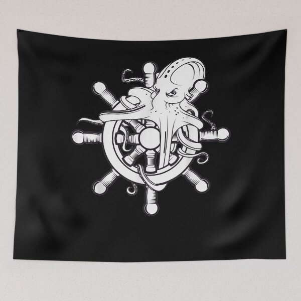 Item preview, Steering Wheel with Captain Octopus Gift Idea Sailor  designed and sold by venisemaryl3.