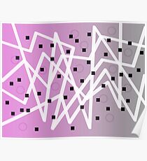 Zig Zag Lavender And Gray Poster