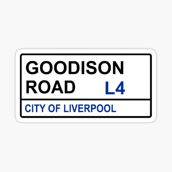 Everton Football Team Goodison Road Street Sign Sticker