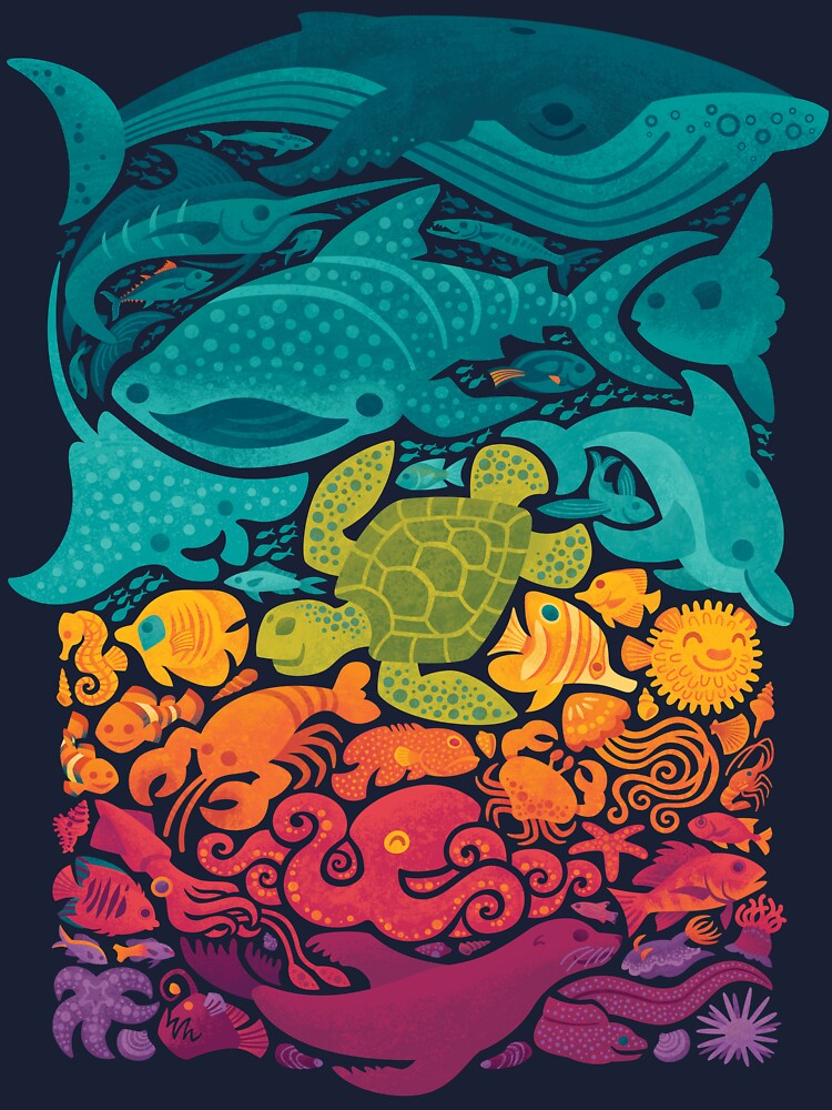 Thumbnail 2 of 2, Baby T-Shirt, Aquatic Spectrum designed and sold by Wayne Minnis.