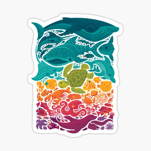 Ocean Animals Stickers, Manatee Sticker, Seahorse Sticker, Stingray  Sticker, Cute Animal Stickers, Vinyl Sticker, Laptop Sticker