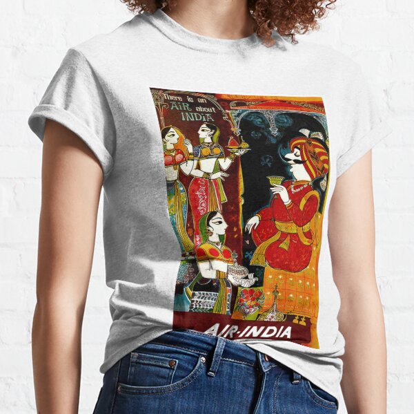 AIR INDIA: Vintage Air Travel Advertising Print Classic T-Shirt